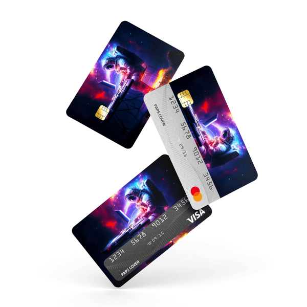 Kredi Kartı Kaplama / Sticker - Nebula Astronot - Image 1