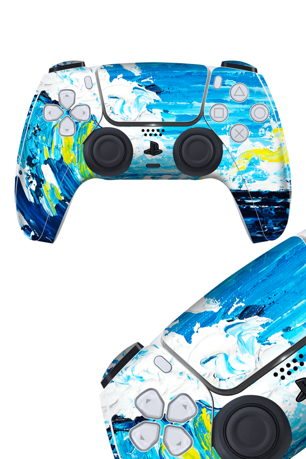 Ps5 DualSense Kaplama Yağlı Boya Dalgalar - Image 1