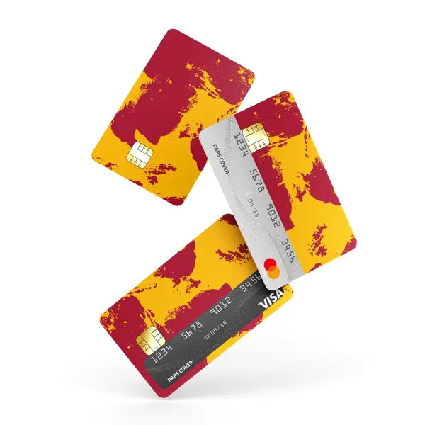 Kredi Kartı Kaplama / Sticker - Sarı Kırmızı - Image 1