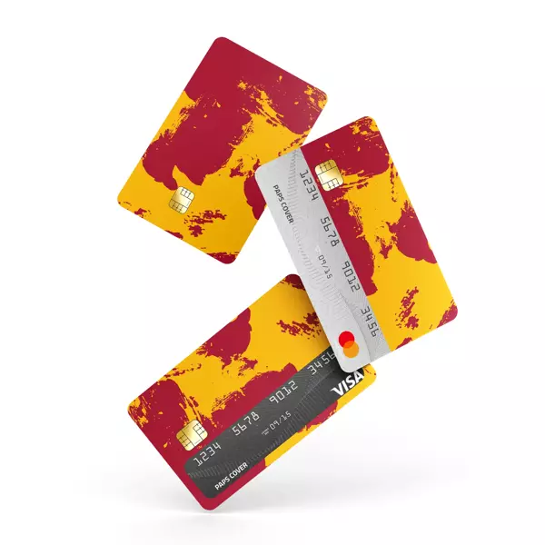 Kredi Kartı Kaplama / Sticker - Sarı Kırmızı - Image 1