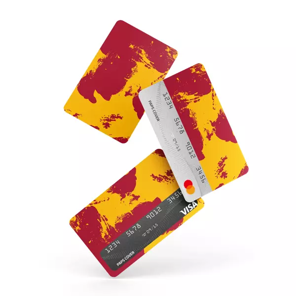 Kredi Kartı Kaplama / Sticker - Sarı Kırmızı - Image 1