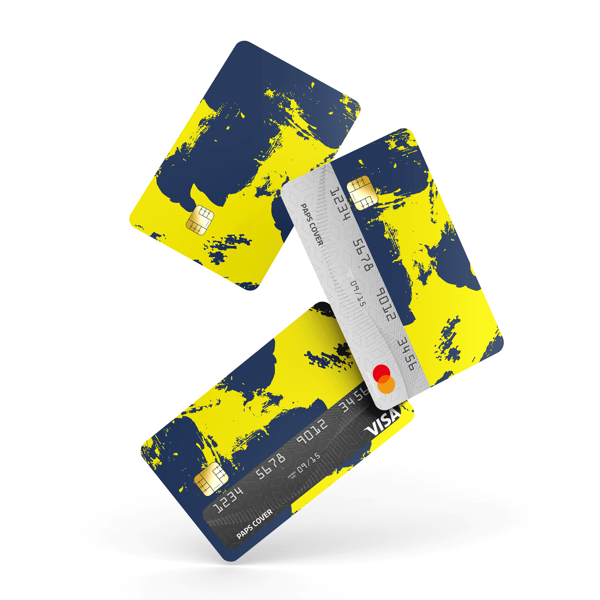 Kredi Kartı Kaplama / Sticker - Sarı Lacivert - Image 1