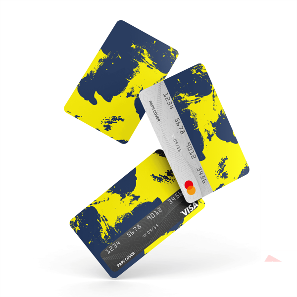 Kredi Kartı Kaplama / Sticker - Sarı Lacivert - Image 1
