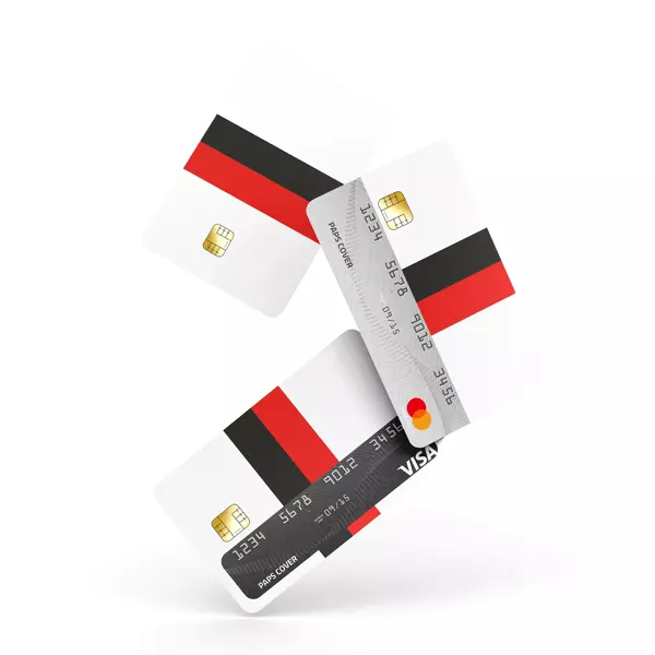 Kredi Kartı Kaplama / Sticker - Siyah Beyaz Kırmızı - Image 1
