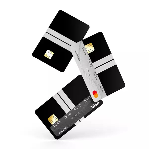 Kredi Kartı Kaplama / Sticker - Siyah Çift Beyaz Şerit - Image 1