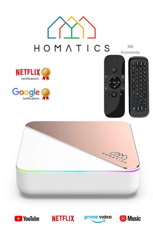 Homatics Box R 4K Plus Lisanslı Android Tv Box | 4Gb Ram - 32Gb | Rose Gold + M8 Air Mouse Kumanda - Image 1