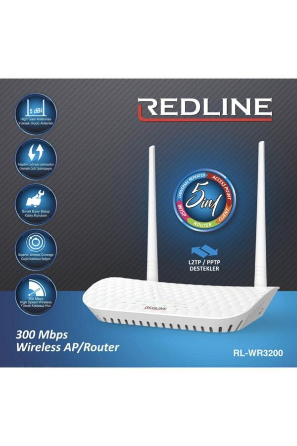 Redline Rl-Wr3200 Kablosuz-N Wps + Wısp+Wds 300 Mbps Repeater+Access Point+Bridge Kablosuz Router - Image 1