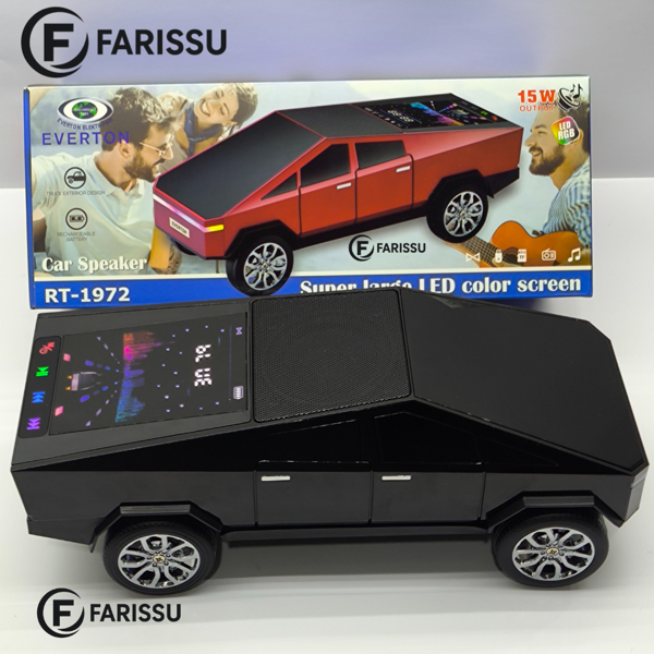 Araba Tasarımlı Bluetooth Hoparlör 15W RGB Işıklı Kablosuz Speaker – FM Radyo, USB, AUX, TF Kart Girişi - Image 1