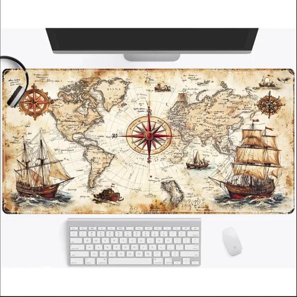 70X30 CM NOSTALJİK MACERA HARİTASI KAYDIRMAZ TABAN SPEED YÜZEY OYUNCU MOUSE PAD GAMİNG - Image 1