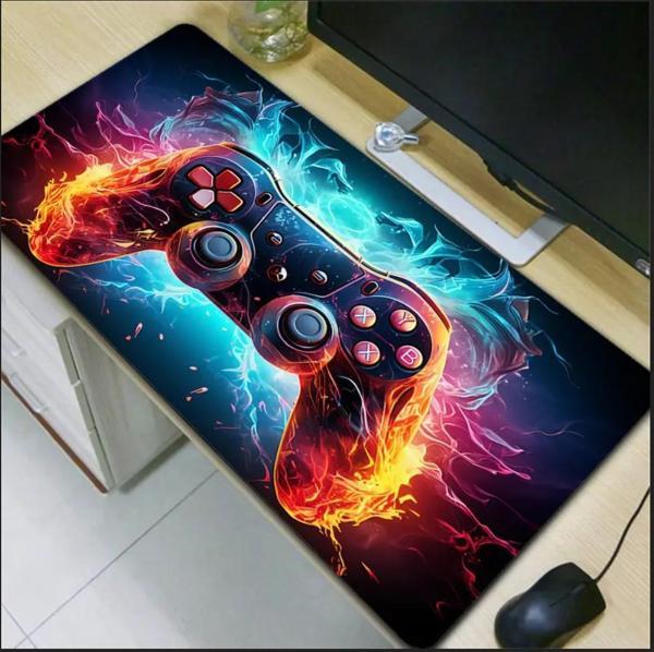 70X30 CM 3D OYUN KONSOLU TASARIMI KAYDIRMAZ TABAN SPEED YÜZEY OYUNCU MOUSE PAD GAMİNG - Image 1