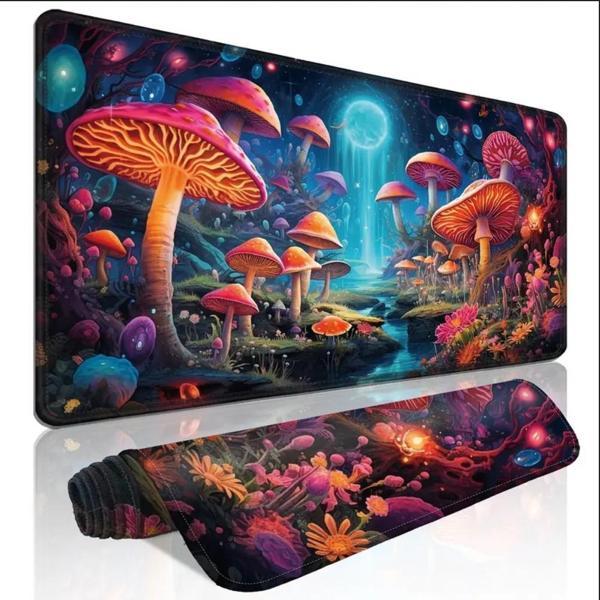 70X30 CM MANTAR DESENLİ TASARIM KAYDIRMAZ TABAN SPEED YÜZEY OYUNCU MOUSE PAD GAMİNG - Image 1