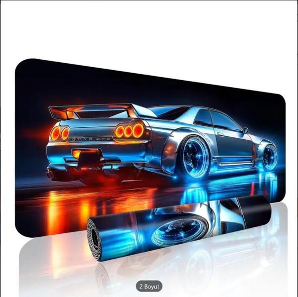 70X30 CM TURBO YARIŞ SPOR ARABA TEMALI KAYDIRMAZ TABAN SPEED YÜZEY OYUNCU MOUSE PAD GAMİNG - Image 1