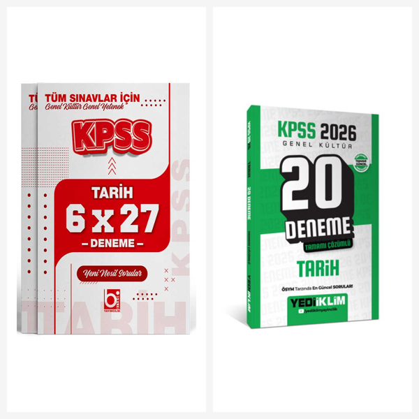 Yediiklim 2026 KPSS Genel Kültür Tarih Tamamı Çözümlü 20 + 6 Deneme Seti Yediiklim ve Bigelio Yayınc - Yediiklim Yayınları - Image 1