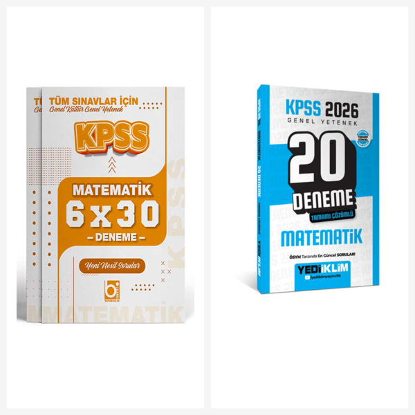 Yediiklim 2026 KPSS Genel Yetenek Matematik Tamamı Çözümlü 20 + 6 Deneme Seti Yediiklim ve Bigelio Y - Yediiklim Yayınları - Image 1