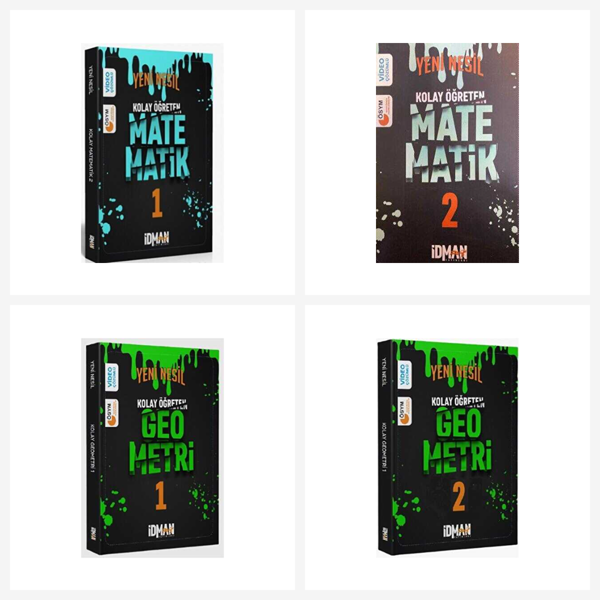 İdman Yeni Nesil Kolay Öğreten Matematik ve Geometri 1 - 2 Set 4 Kitap İdman Yayınları - İdman Yayınları - Image 1