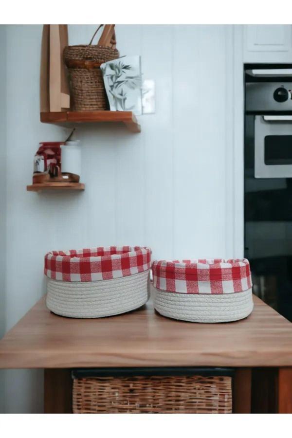 2 Li Astarlı Sepet Organizer Beyaz Renk - Image 1