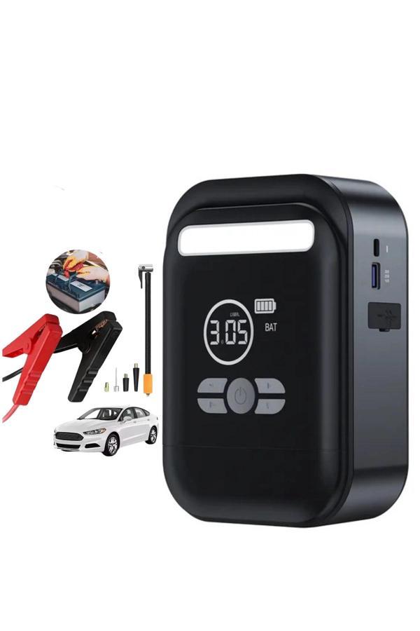 Hepu HP-M02 Jump Starter 10000mAh Akü Takviye Cihazı Lastik Şişirme Kompresör Powerbank Fener - Image 1