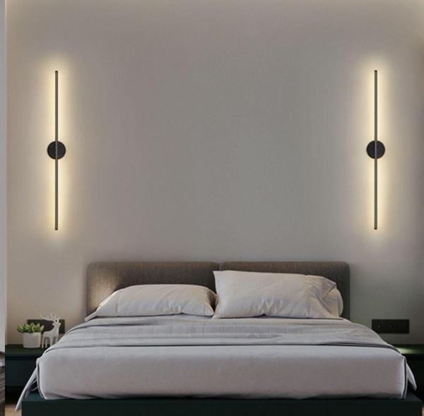 Modern Kablosuz Pilli Gün Işığı Led Aplik – Eskitme Gold 70 cm | Montajsız Duvar Lambası (Pil Dahil) - Image 1