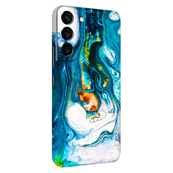 Samsung S22 Plus Kaplama Mavi Buzul Yağlı Boya - Image 1