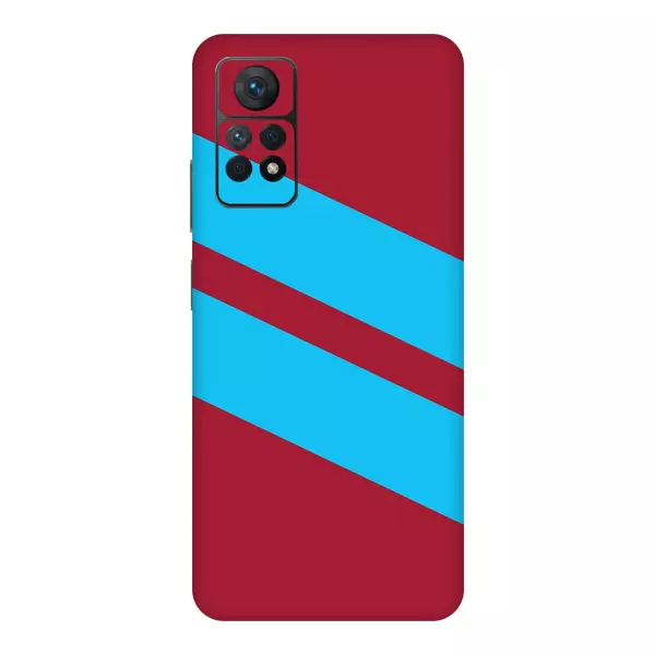 Xiaomi Redmi Note 11 Pro Kaplama Bordo Mavi Şerit - Image 1
