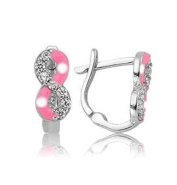Supertrend Gümüş Pembe Sonsuzluk Çocuk Küpesi - Image 1