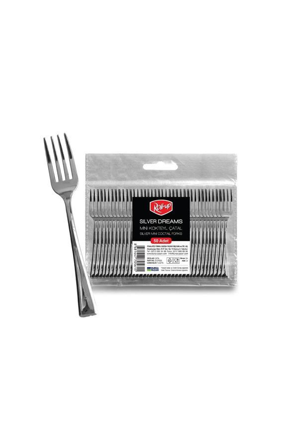 Supertrend Metal Görünümlü Mini Kokteyl Çatalı 9,5cm 50li - Image 1