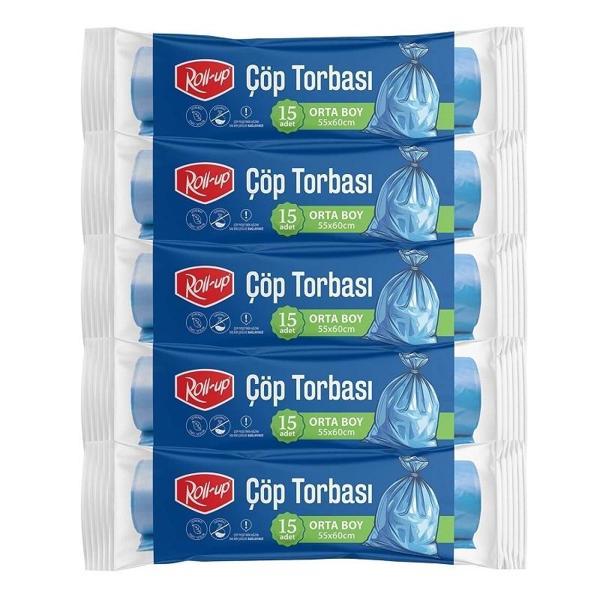 Supertrend Çöp Torbası Orta 55x60cm 15 Adet x 5 Paket - Image 1