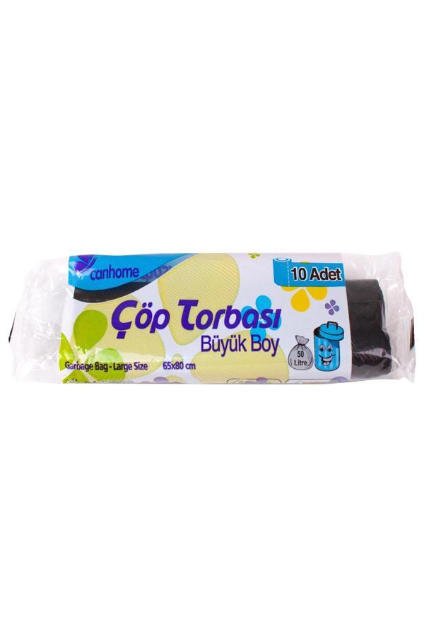 Canhome Büyük Çöp Torbası Siyah 65x80cm 10lu - Image 1