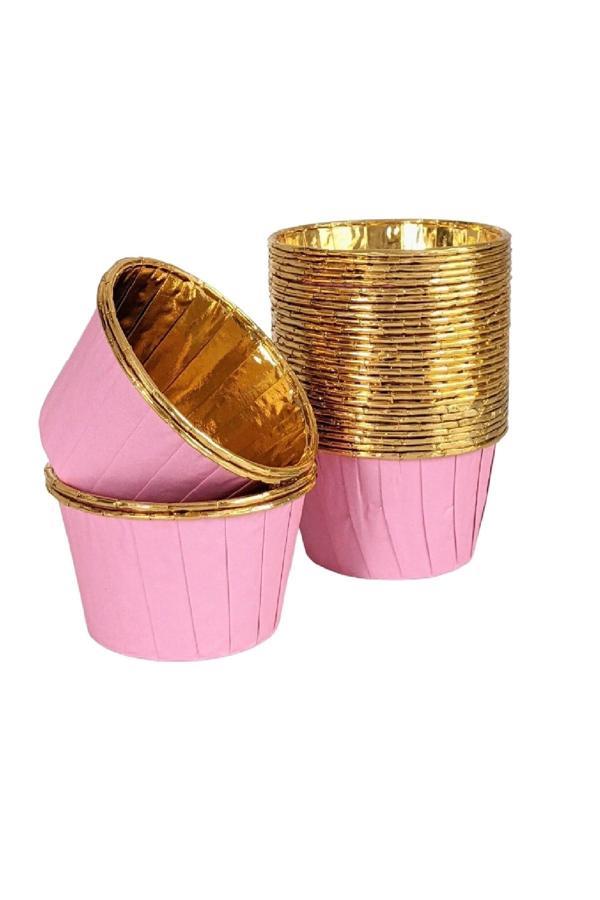 Supertrend Muffin Kek Kapsülü Pembe-Altın 25li - Image 1