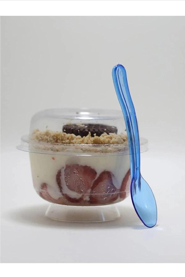 Transparan Parlak Mavi Dalgalı Dondurma-Tatlı Kaşık 50li - Image 1