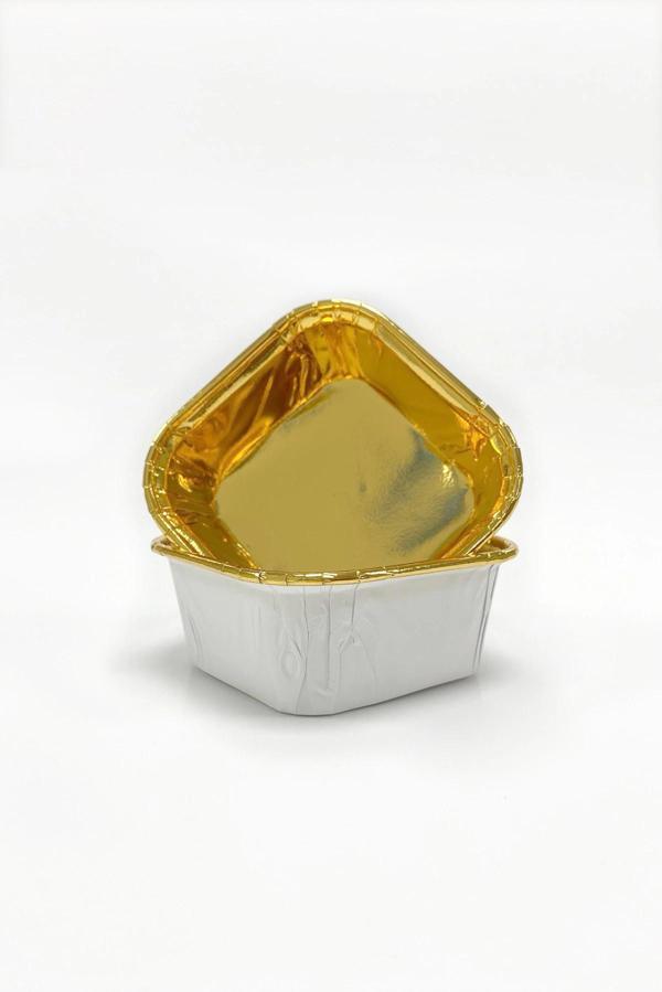 Supertrend Muffin Kek Kapsülü Kare Beyaz-Altın 25li - Image 1