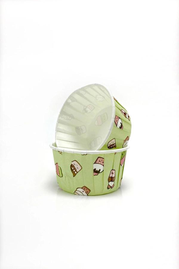 Supertrend Muffin Kek Kapsülü Mint Dondurma Desenli Büyük Boy 50li - Image 1