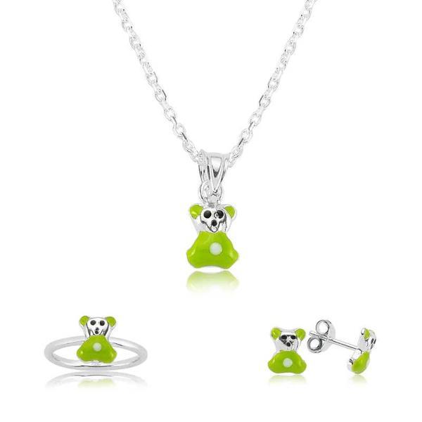 Supertrend Gümüş Yeşil Ayıcık Çocuk Set - Image 1