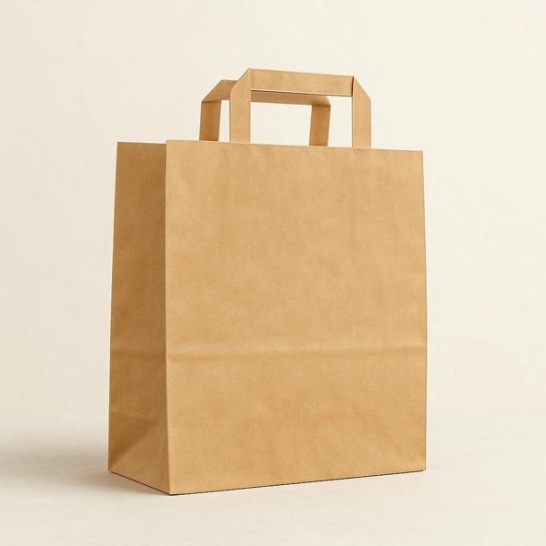 Düz Dıştan Saplı Kraft Çanta 26 x 29 x 16cm 200lü - Image 1