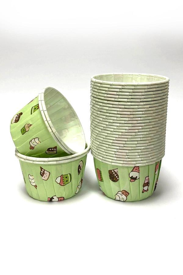 Supertrend Kağıt Muffin Kek Kapsülü Dondurma Desenli 50li - Image 1