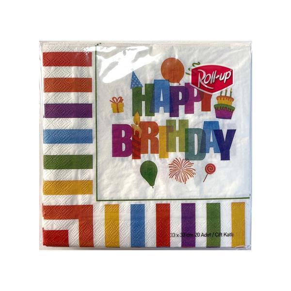 Supertrend Kağıt Peçete Renkli Doğum Günü 33x33cm 20li - Image 1