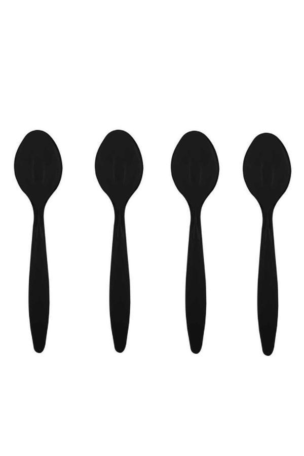 Transparan Siyah Dalgalı Dondurma/Tatlı Kaşık 500lü - Image 1