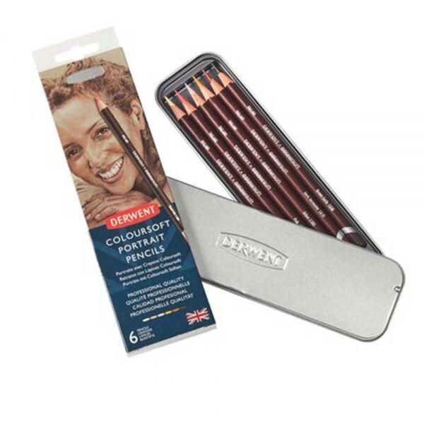 Supertrend Coloursoft Pencils Skintones Yumuşak Kuru Boya Kalemi Seti Ten Renkleri 6'lı Teneke Kutu - Image 1