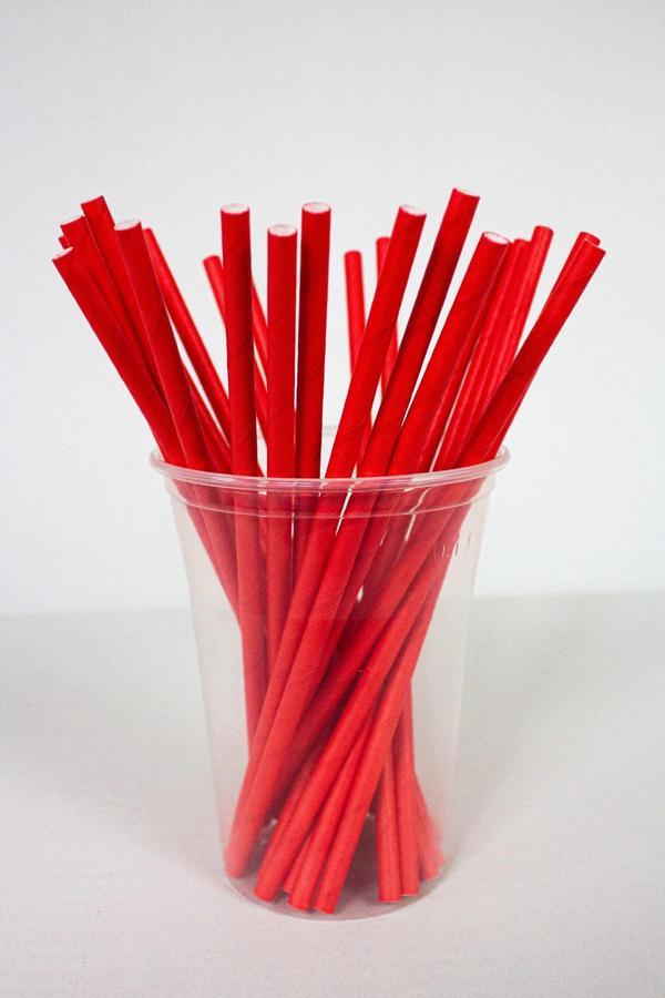 Supertrend Kağıt Pipet Kırmızı 22cm 25li - Image 1