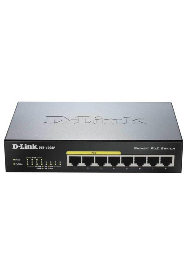 D-Link Des-1008P/C1A 8Port 10/100 4Port Poe 62Watt Yonetılemez Desktop Swıtch - Image 1