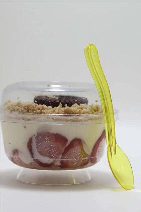 Transparan Parlak Sarı Dalgalı Dondurma-Tatlı Kaşık 50li - Image 1