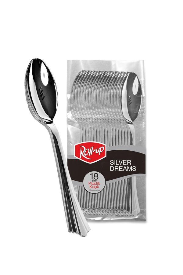 Supertrend Metal Görünümlü Plastik Kaşık 18li - Image 1