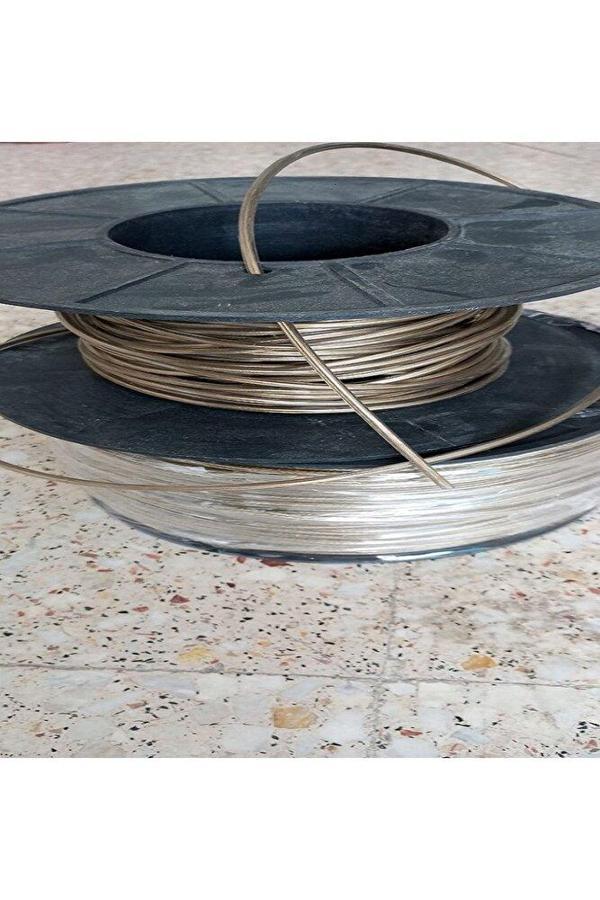 4 Mm Izoleli Çelik Halat 200 Metre Pvc Kaplı Çamaşır Ipi 4 Milim Plastik Makaralı  - Image 1