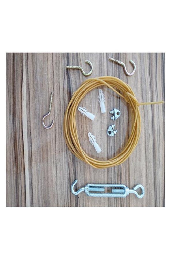 2,50 X 8 Metre Balkon Filesi Montaj Aparatları Balkon Ağı Montaj Malzemeleri Kanca Dubel Çelik Halat  - Image 1