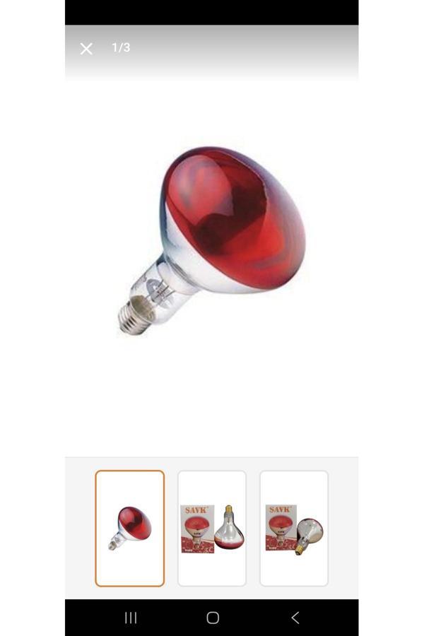 Coşar Tavukçuluk İnfrared Lamba Isıtıcı Lamba 250 Watt Kafes Ana Kucağı Lamba - Image 1