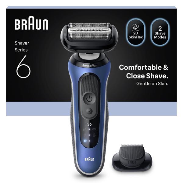 Braun Series 6 Elektrikli Tıraş Makinesi, Islak ve Kuru, Hassas Düzeltici Başlık, 62-B1200S - Image 1
