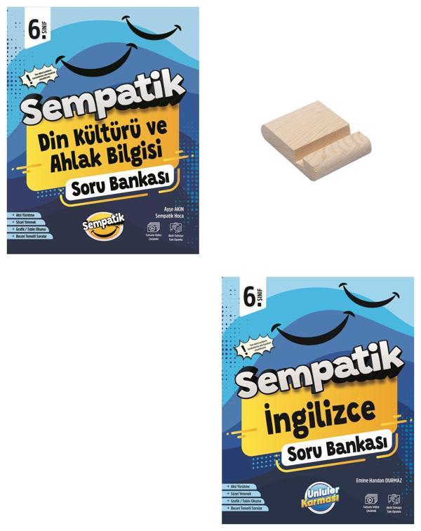 6. Sınıf Sempatik Din Kültürü ve İngilizce Soru Bankası + Telefon Standı - Ünlüler Karması Yayınları - Image 1