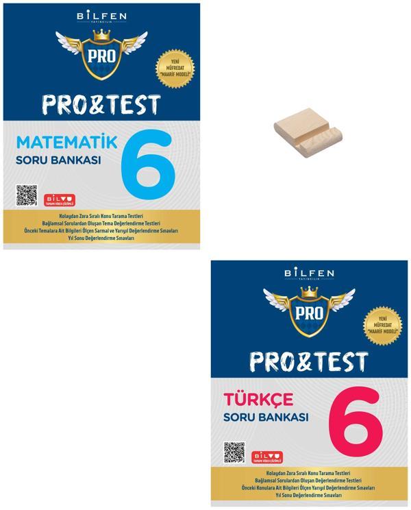 6. Sınıf Pro&Test Matematik ve Türkçe Soru Bankası + Telefon Standı - Bilfen Yayınları - Image 1