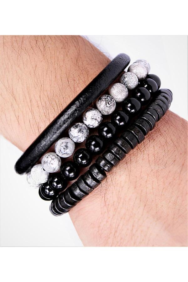 Alnis Atelier Oniks Ve Jasper Doğal Taş Bileklik Kombin - Image 1