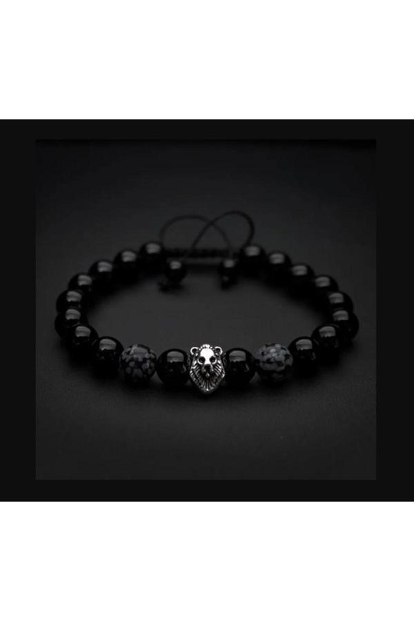 Alnis Atelier Oniks Ve Obsidyen Doğaltaş Erkek Bileklik - Image 1